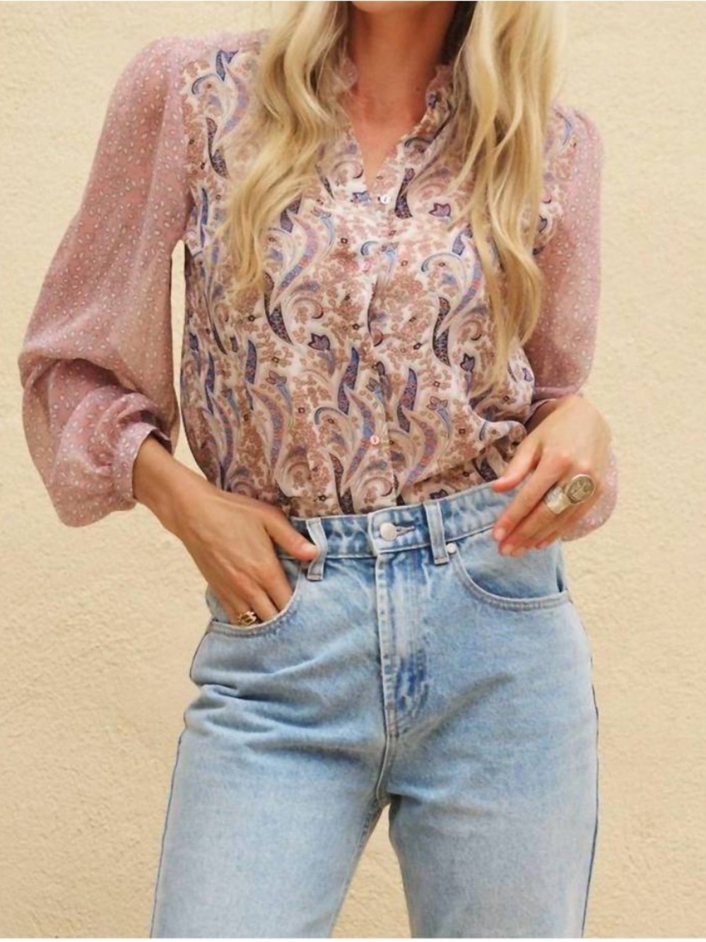 ESQUALO mix and match blouse in paisley